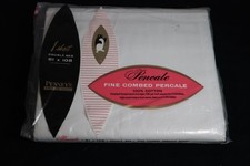 NIP Vtg 60s Full  DOUBLE FLAT SHEET White  Penneys Percale 100% Cotton 81x108