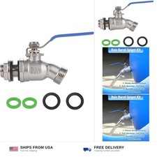 High Flow Rain Barrel Spigot, Lead-free 304 Stainless Steel Faucet Kit for Pl...