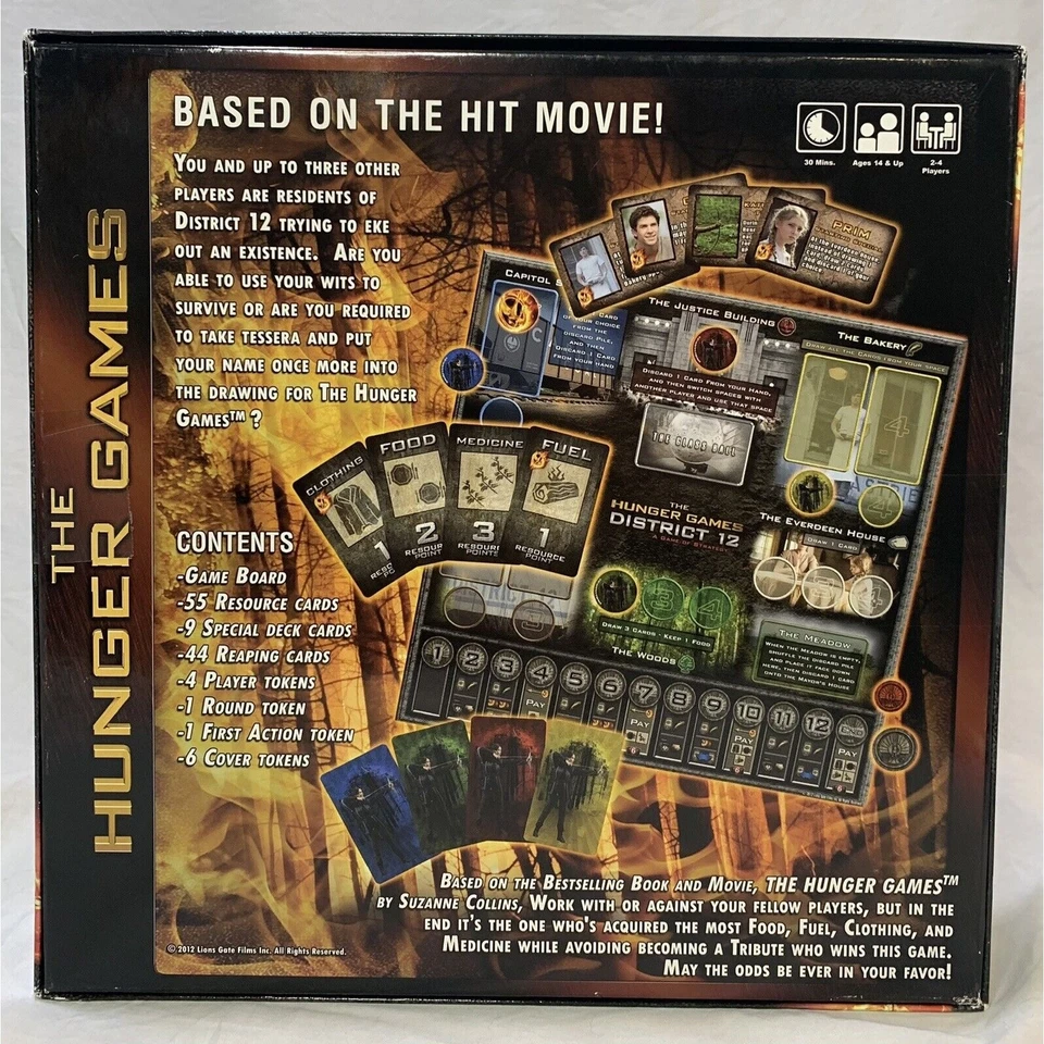 Hunger Games District 12 Game Board Strategy Factory Sealed 2012 Lions Gate New - Image 2 of 4