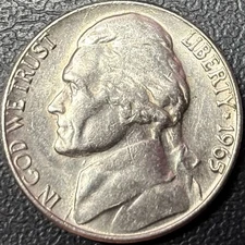 1965 Jefferson Nickel • BU Brilliant Uncirculated • Philadelphia Mint • Semi-Key