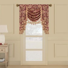 Swag Valance Curtain for Bedroom Dining Room Living Room Kitchen, Damask Short...
