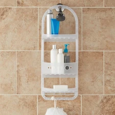 Mainstays Large Shower Caddy - 2 Shelves,1 Deep Basket,Frosty Heavy Duty Plastic