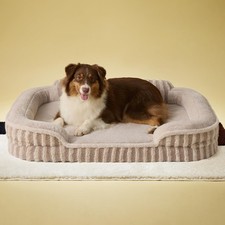 Orthopedic Waterproof Large Dog Bed Bolster EggCrate Foam Washable Cover Hazel