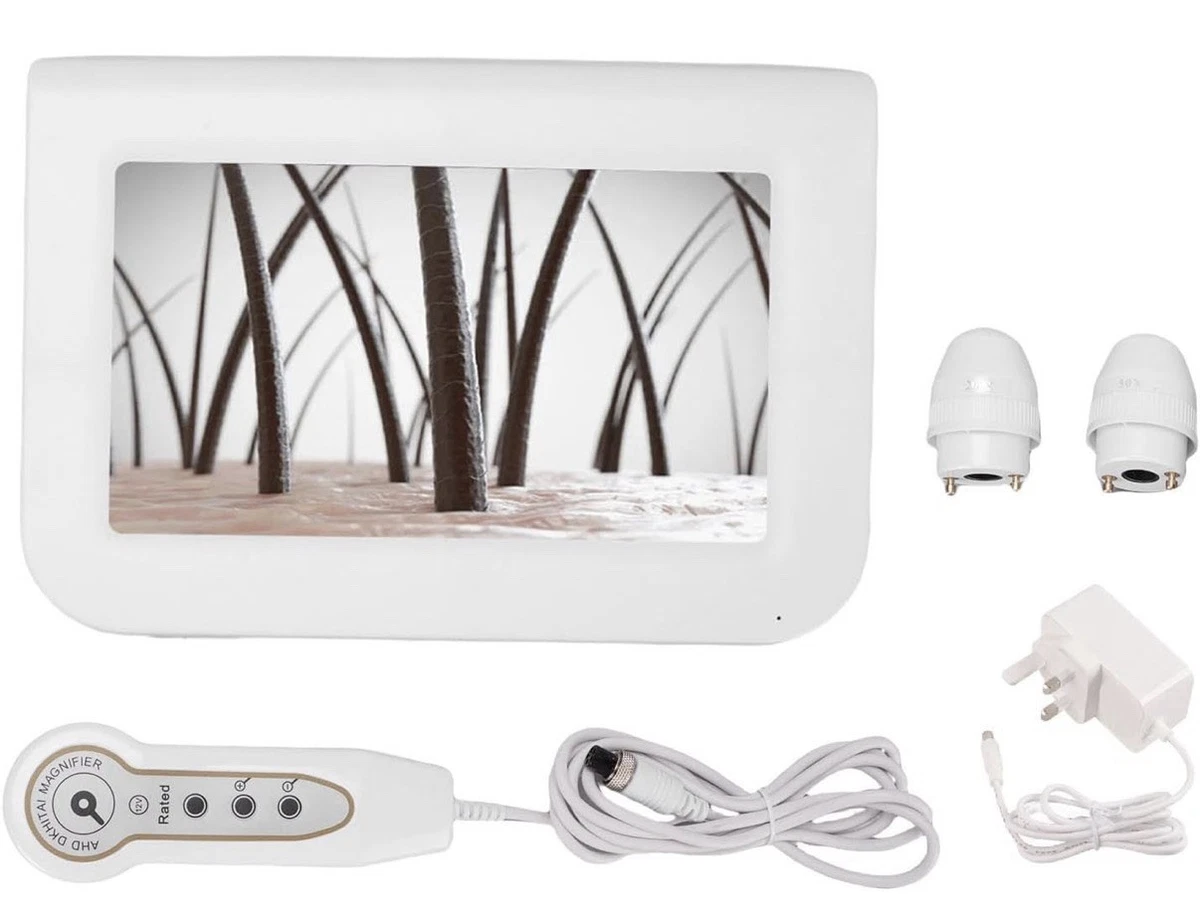 Microscopio analizador de piel de cuero cabelludo 9 pulgadas LCD 50X 200X lupa recargable