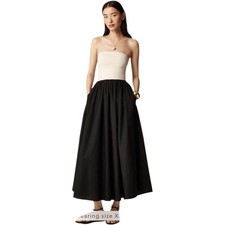 J. Crew Large Strapless colorblock mixy dress ivory black