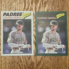 2026 Topps Heritage Jackson Merrill Dark Green Border & Base - San Diego Padres