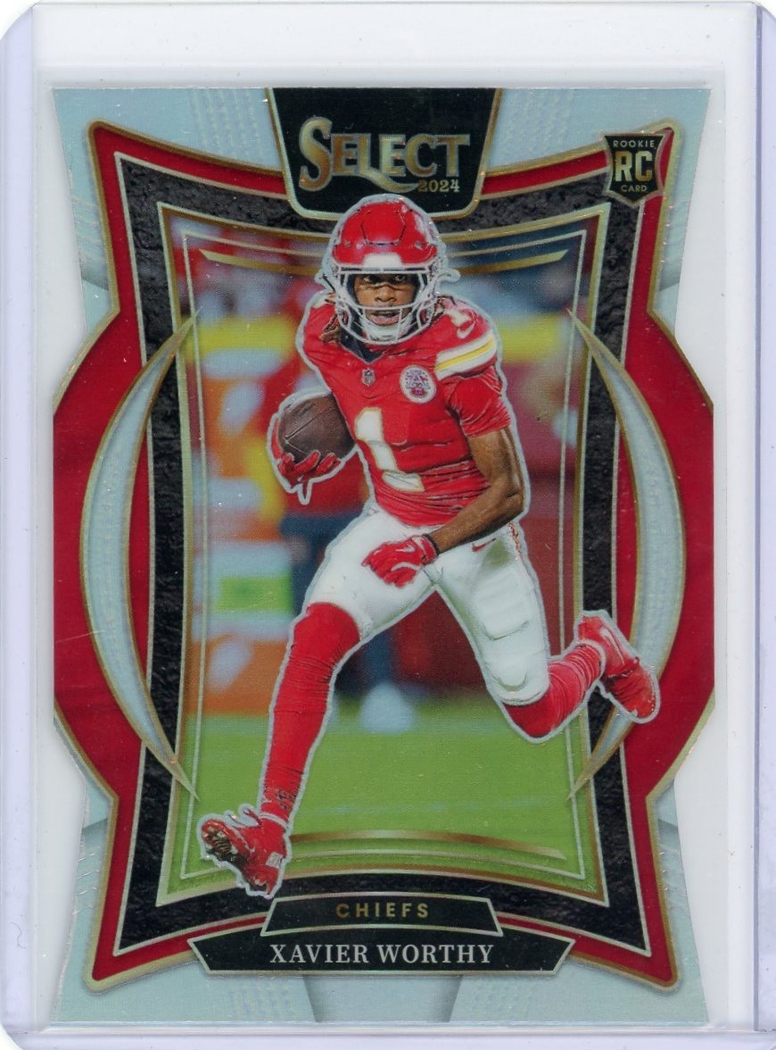 2024 Panini Select Xavier Worthy Concourse Silver Prizm Die Cut Rookie #32 RC
