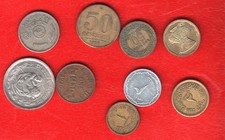 Mixed Lot Of 9 World Coins CANADA 1 CENT 1920 , Etc