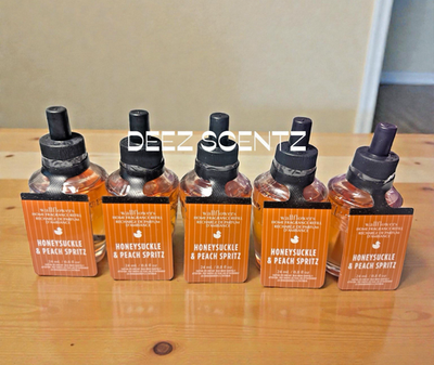#ad #ad BATH amp; BODY WORKS WALLFLOWER REFILLS X5 HONEYSUCKLE amp; PEACH SPRITZ WHITE BARN $29.99