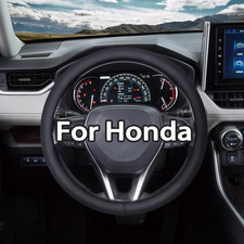 15 Black Nappa Leather Car Steering Wheel Cover For Honda Accord Cr-z Cr-v