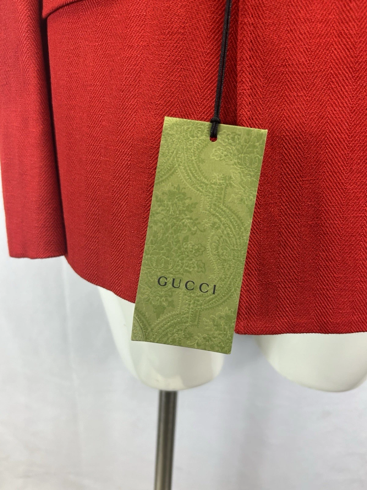 Gucci blazer doppiopetto a spina di pesce colore rosso taglia US 42