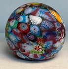 New ListingMurano Scrambled Millefiori Flowers Textured Satin 3" Paperweight