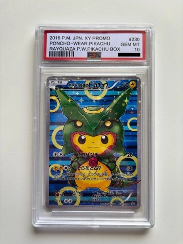 Pokémon PSA graded 10 Poncho Pikachu Rayquaza