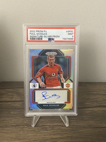 2022-23 Prizm Premier League Paul Scholes Signatures Auto Silver 83/99 PSA 9 2C