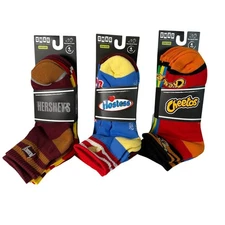6 Pair SWAG Performance Socks Mens Quarter Sock One Size Hershey Hostess Cheetos