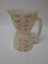 VTG‼ TUPPERWARE Wet/Dry 2-Sided Double Measuring Cup 1-Cup/8-Oz. Hourglass #860