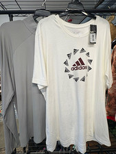 adidas Men's White Logo Graphic Print Crew Neck Short Sleeve T-Shirt 2XL