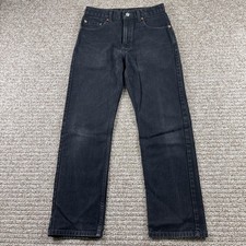 Vintage Levis Jeans 29x29.5 Black 505 Denim Pants Dark Wash Faded Y2K