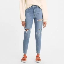 LEVI'S High Waisted Distressed Mom Jeans 25