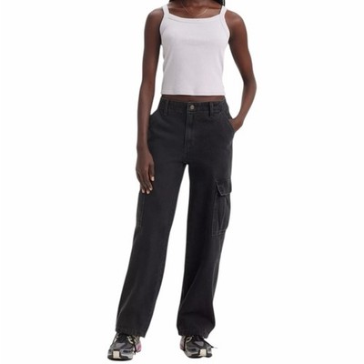 Levi's Women's New 94 Baggy Cargo Pants Size 32 x 30 Black Y2K Utility