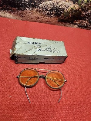 Vintage  Willson Goggles/Glasses Yellow Glass 