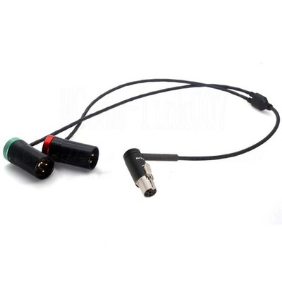 Low Profile TA5F to Dual LP XLR 3 Pin Male Audio Cable for Wisycom MCR54