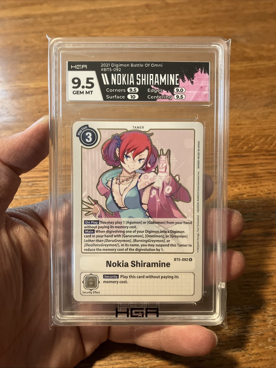 Nokia Shiramine BT5-092 R - Rare - Digimon Card Game Graded HGA
