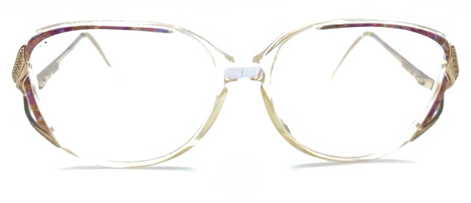 Safilo Elasta 5653 V28 Vintage Clear Gold Square Eyeglasses Frames 130 Retro - Image 2 of 4