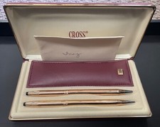 Vintage CROSS 14kt Gold Filled Pen And Pencil with Case in Boxed Set with Manual