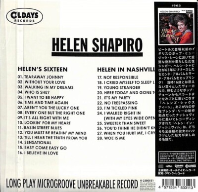 HELEN SHAPIRO Helen's Sixteen + Helen In Nashville [Paper Sleeve