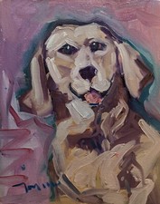 11x14 GOLDEN RETRIEVER DOG PUPPY JOSE TRUJILLO  (Moving Sale All Must Go)