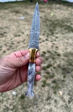 Outdoor dagger Knife Damascus fixed blade boot knife Ideal DOUBLE-EDGE Combat