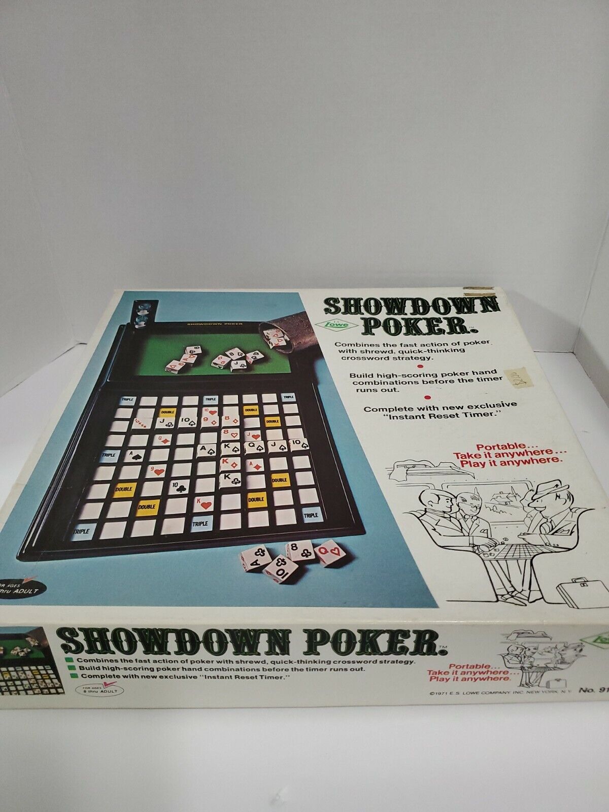 Showdown Poker by E.S. Lowe Vintage 1971 Edition Portable 