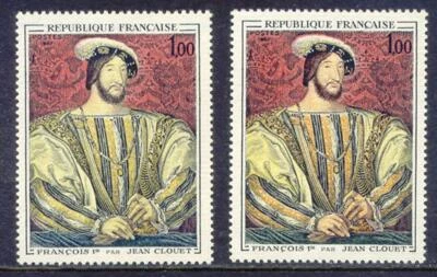 FRANKREICH 1967 Gemälde Franz I postfrisch, ABART: fehlende Farbe Orange RR!! - Bild 1 von 3