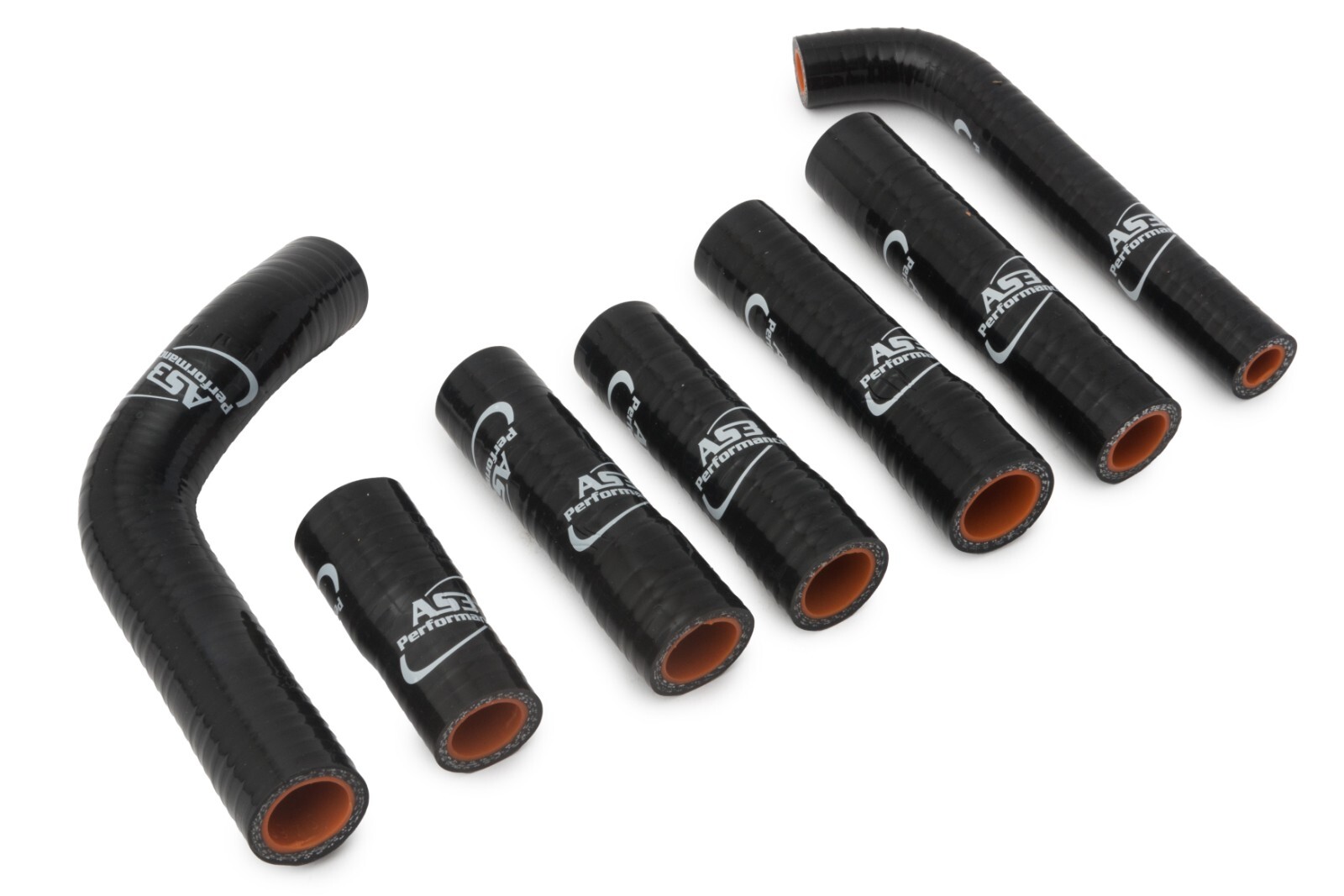 AS3 SILICONE RADIATOR HOSES for KTM 250 300 EXC 2004-2007 BLACK