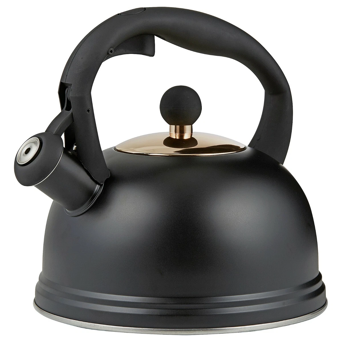 New Typhoon Living Stove Top Otto Whistling Kettle 2.0 Litre Black