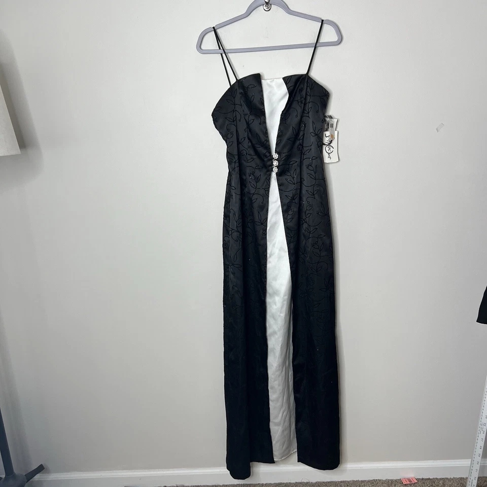 Vestido Steppin Out para mujer 11/12 negro blanco esmoquin vestido de noche años 90 de colección Y2K Foto 3 de 4