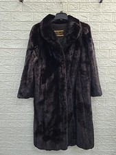 Used Vintage Furs By Talidis Genuine Mink Fur Coat Dark Brown Sz Xlarge