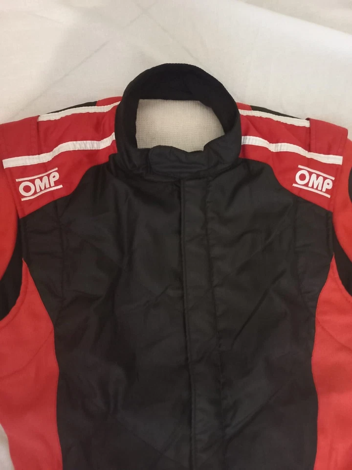 TUTA IGNIFUGA LEGGERA KART TG 50 NERO ROSSO OMP TECNICA EVO SENZA OMOLOGAZIONE - Immagine 3 di 4