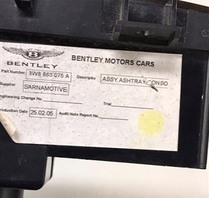 Bentley Continental Ashtray with Sirius XM Radio Insert, Walnut Burl