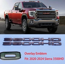 NEW Door  Overlay Emblem Gloss Black For 2020 - 2023 GMC Sierra 3500HD
