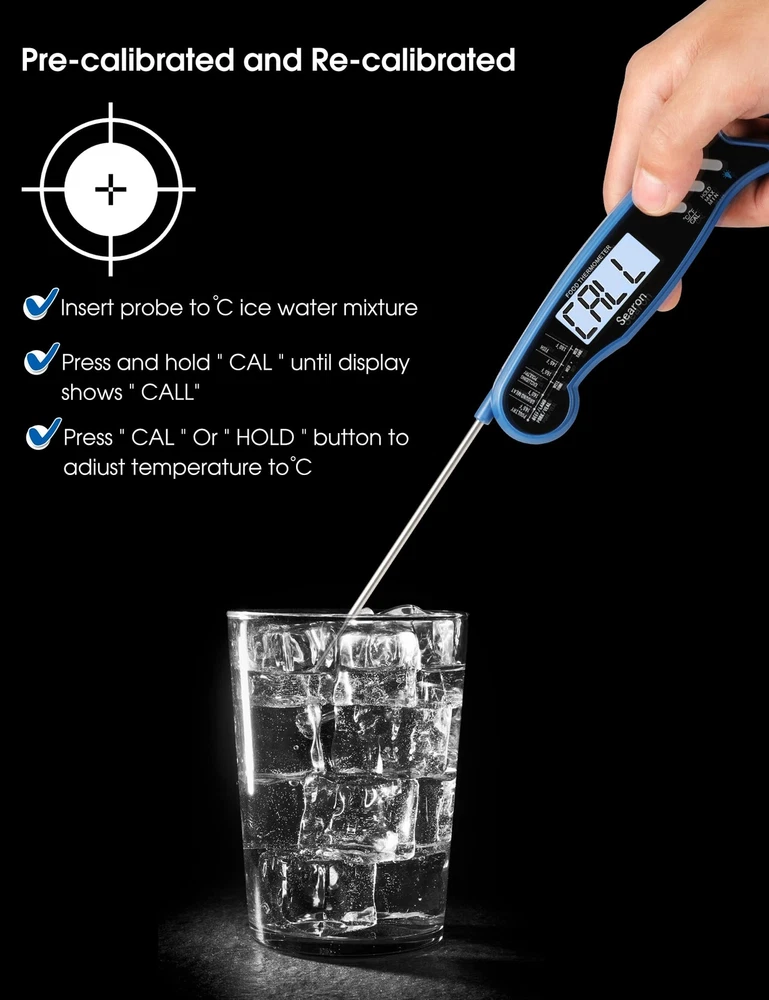 Meat Thermometer,Calibration Feature Digital Food Thermometer with Instant Re...