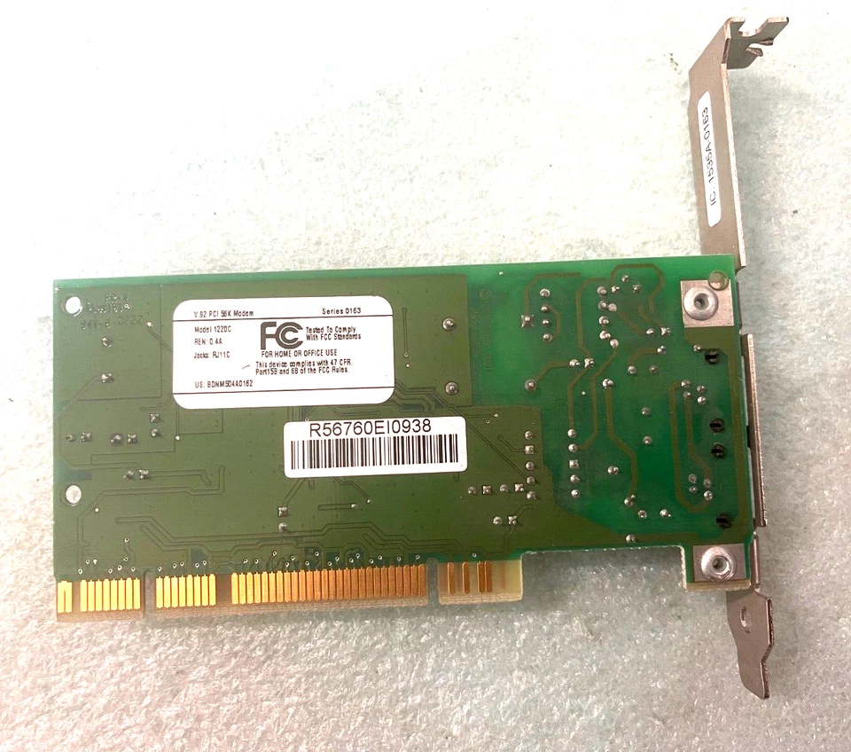 VINTAGE V.92 PCI 56K MODEM MODEL 1220C CONEXANT CHIP BDNM50RA0162 MXB28 - Image 3 of 4