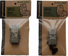 Gen II Flip Up Sights Front & Rear Brown Polymer 20mm Picatinny Mount US STOCK