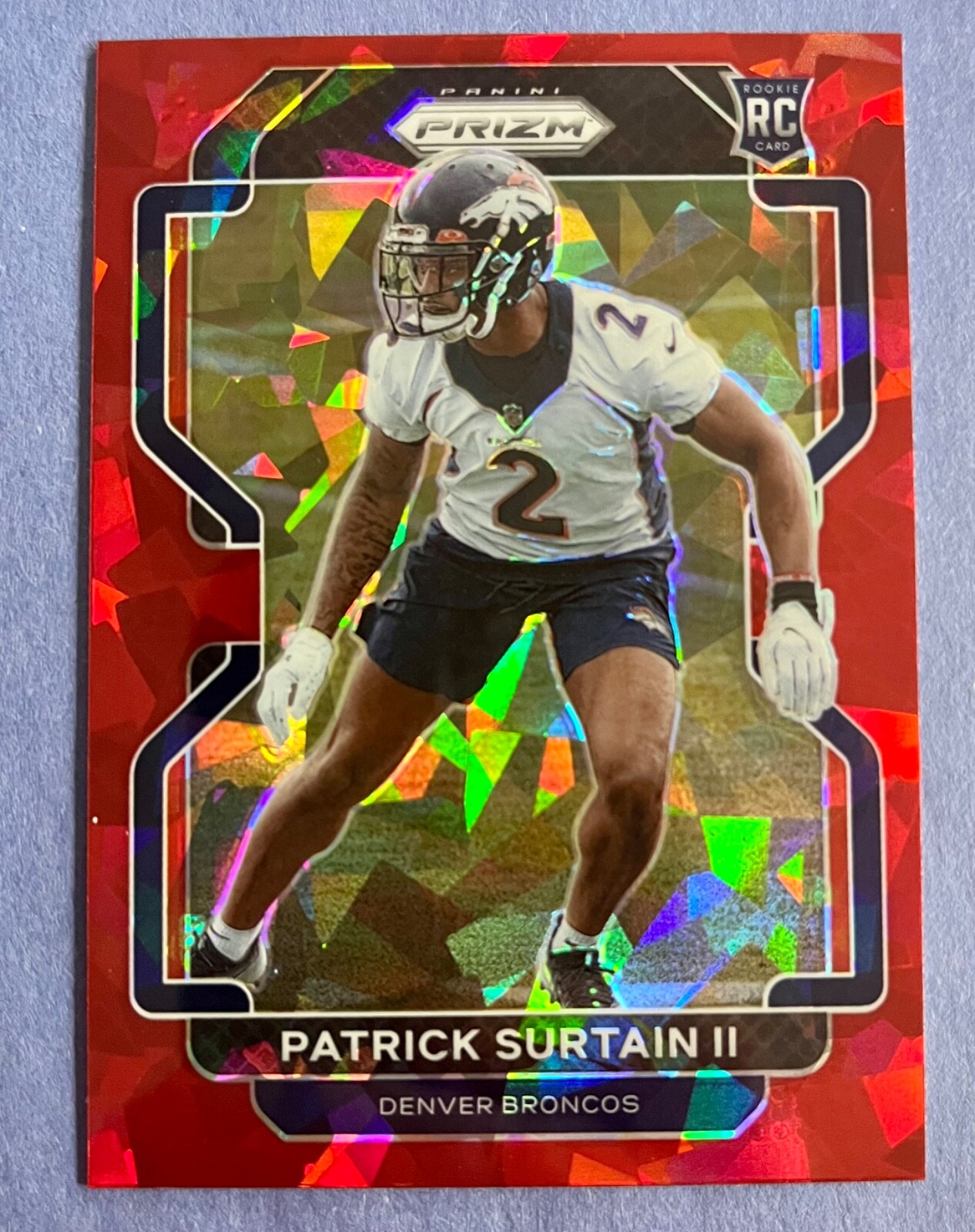 Patrick Surtain II 2021 Panini Prizm NFL RED CRACKED ICE Rookie #374 BRONCOS