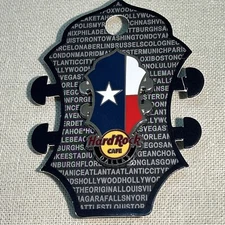 Hard Rock Cafe Pin 80116 Dallas Texas State Flag Guitar Core Headstock 2014 NEW