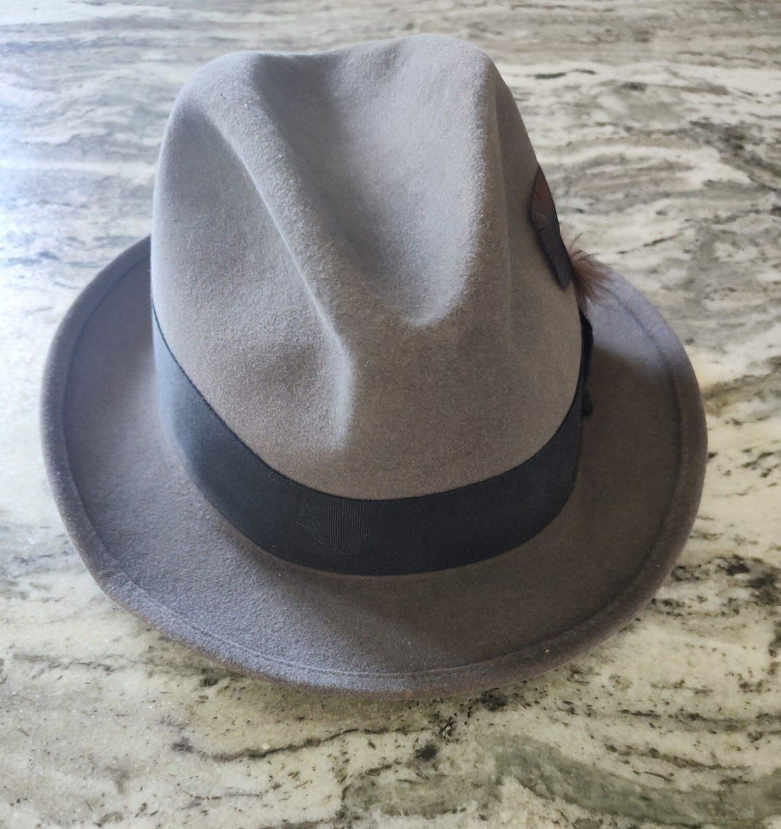 Royal Stetson Vintage Fur Felt Fedora Hat Sz 7 1/4 Gray w Royal Stetson Vintage Fur Felt Fedora Hat Sz 7 1/4 Gray w