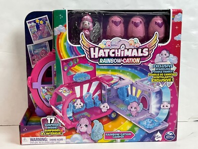 HATCHiMALS RAINBOW-CATION Transforming Camper Toy Car - 17 SURPRISES INSIDE! NEW