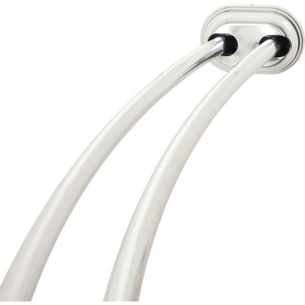 Double Curved Shower Rod Chrome, Shower Curtain Rod Longer Than 72 Inches