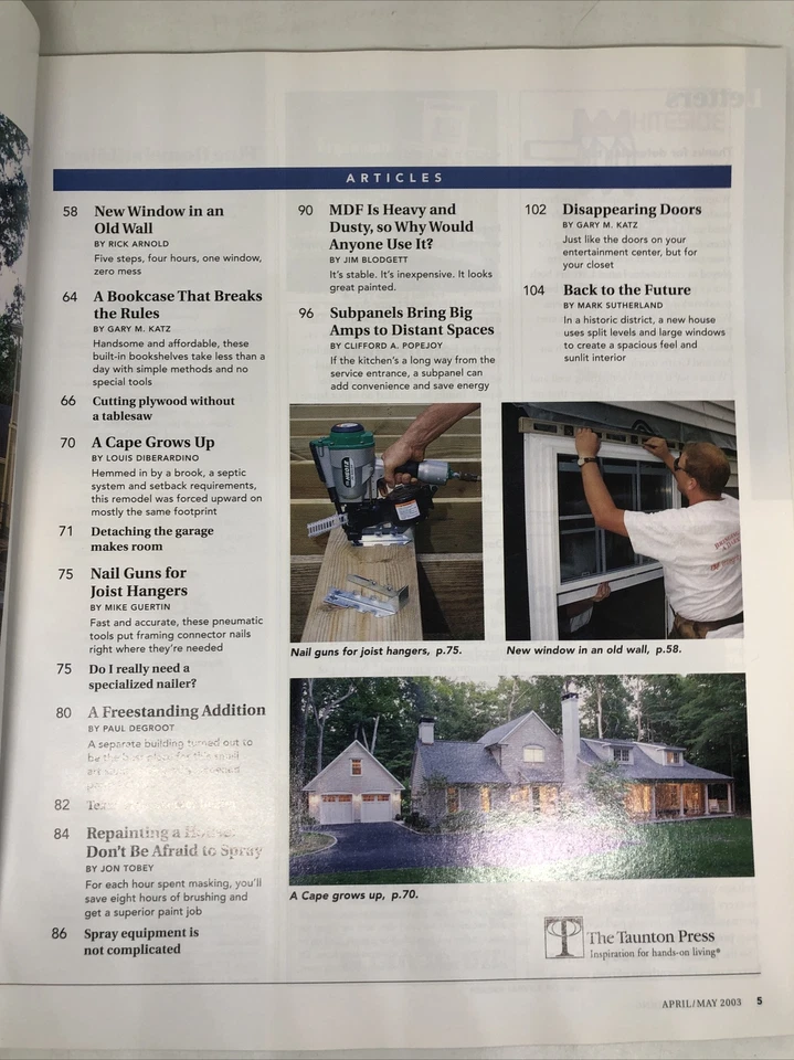 Fine Homebuilding  working with MDF, Electrical Subpanels, and Exterior painting - Image 2 of 4